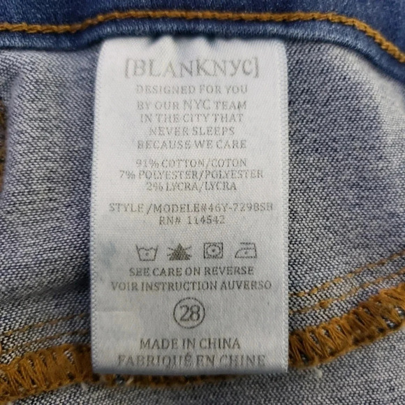 BLANKNYC Ankle Skinny Jeans Spray On Mid Rise Medium Wash Denim - Picture 7 of 7